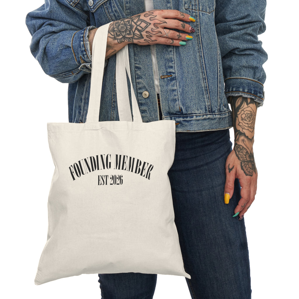 Cozy Gal Club Tote Bag — "Founding Member" Natural Canvas Tote
