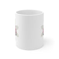 11oz Coffee Mug — Pink Retro Beetle Car Floral Design