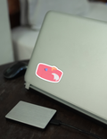 Cat Sleeping On Pink Couch Sticker