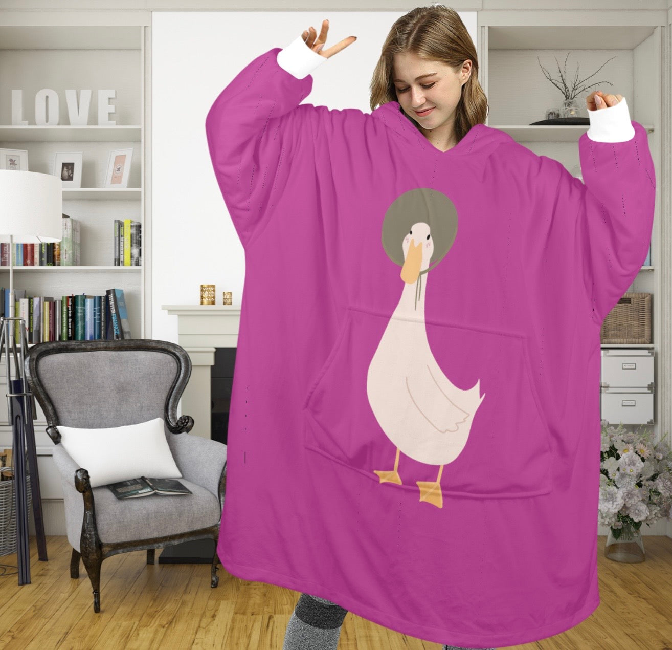 Custom Oversized Wearable Blanket Hoodie | Personalized Cozy Sweater Blanket | Bridal, Girls Trip & Custom Text Designs