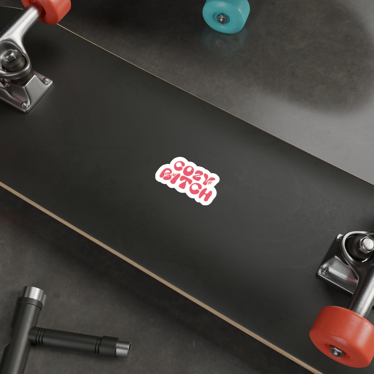 Cozy Bitch Die-Cut Sticker — Retro Pink Cozy Vibes Laptop Decal
