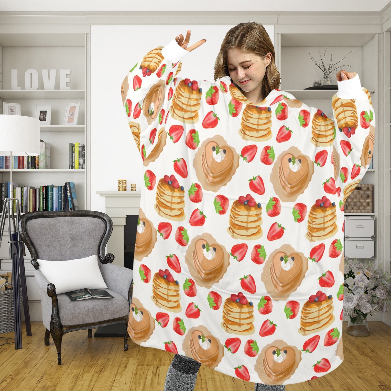 Strawberry Syrup Dreams Oversized Blanket Sweater
